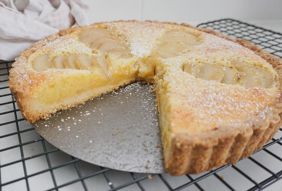 Pear Frangipane Tart: Professional Pastry Recipes Pear Frangipane Tart with Sliced Almonds