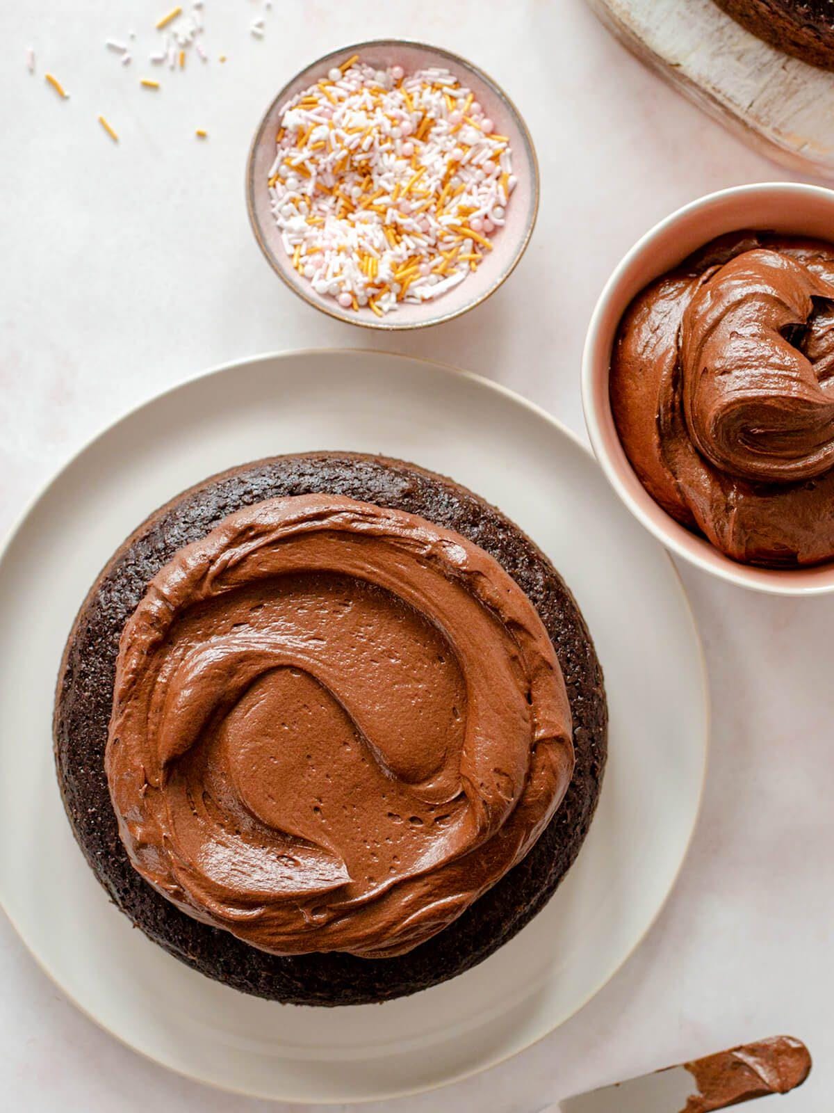 8 inch High Ratio Chocolate Cake with Whipped Ganache
